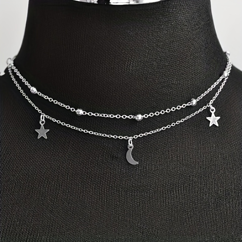 Men's Retro Pentagram Moon Pendant Necklace